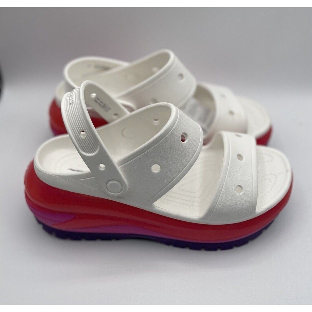 Crocs Classic Mega Crush Sandal High Heel Limited Edition Rare Pink Purple Sz 10